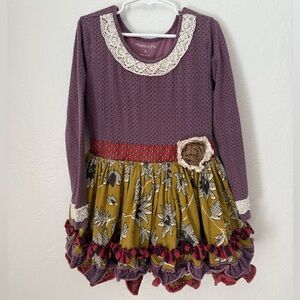 Mustard Pie Girls Layered Dress Size 8
